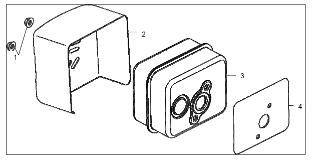 Muffler Diagram and Parts List for P-FTT-160MD-E  Powermate Tiller