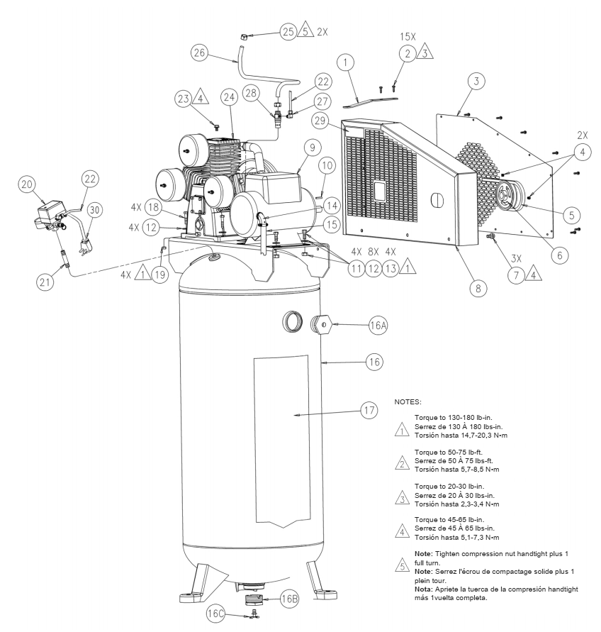Section_1 Diagram and Parts List for SLA8046065  Powermate Compressor