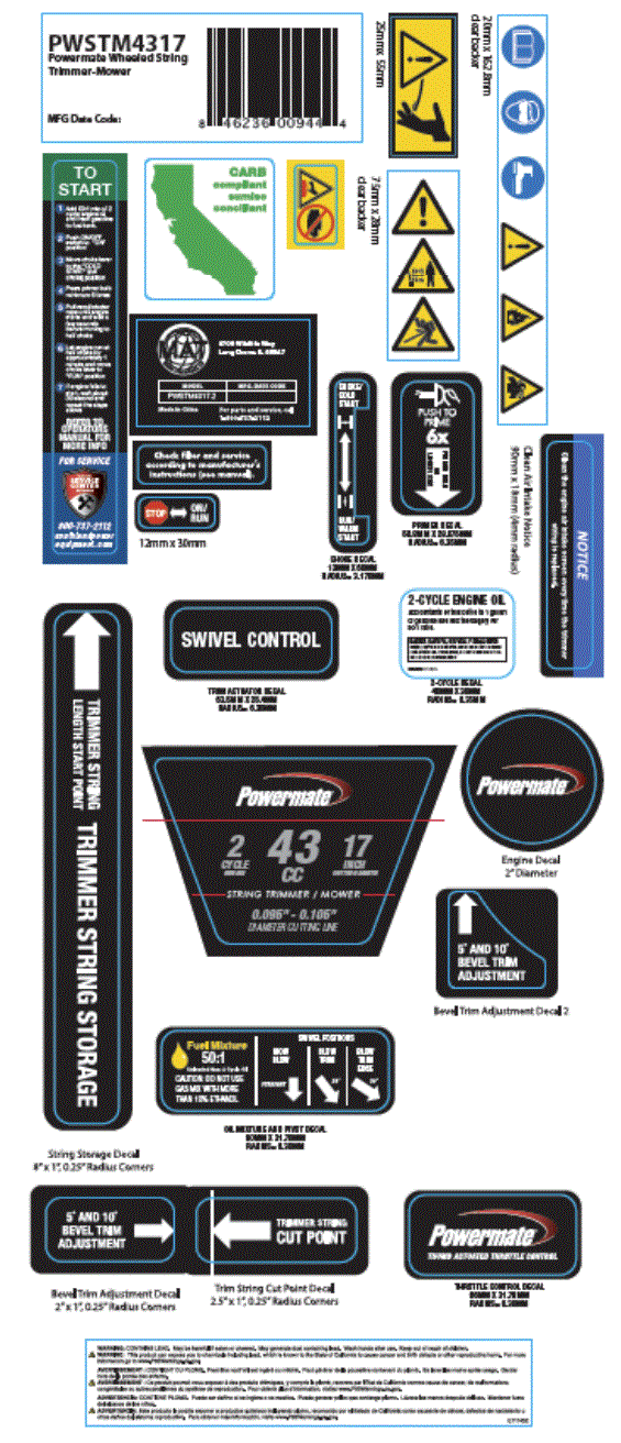 Section_17 Diagram and Parts List for PWSTM43172  Powermate Trimmer