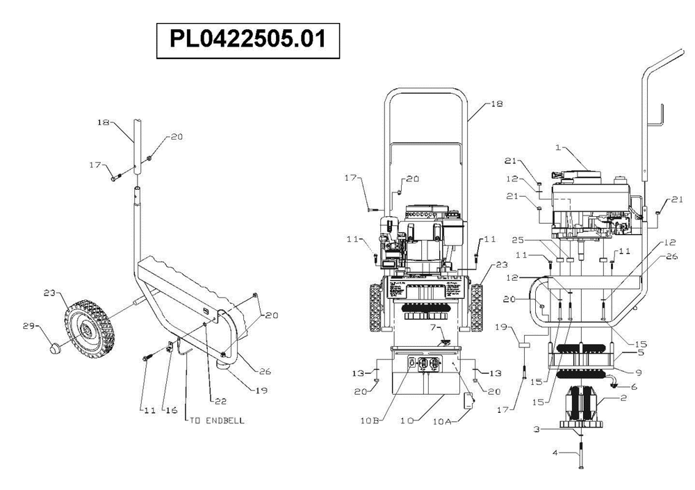 Section_1 Diagram and Parts List for PL042250501  Powermate Generator