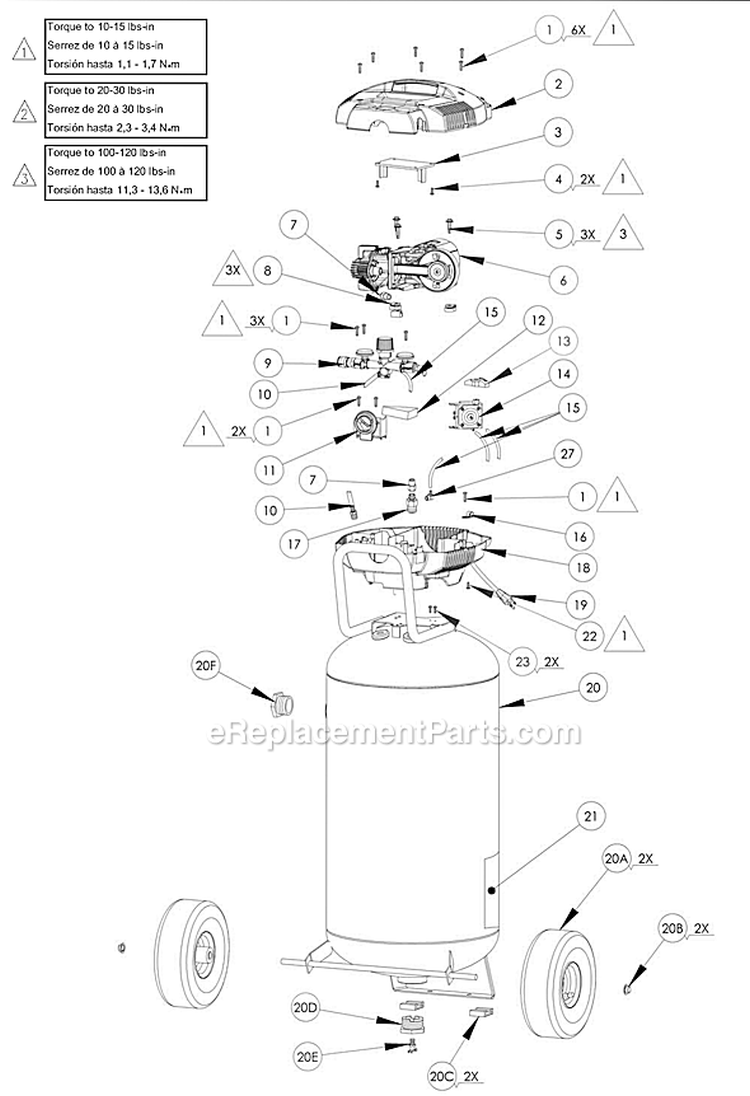 Page A Diagram and Parts List for 835-522  Powermate Compressor