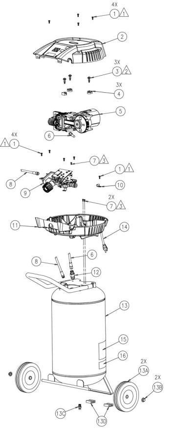Section_1 Diagram and Parts List for VLK1581009  Powermate Compressor