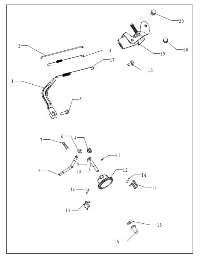 Centrifugal Governor Assembly Diagram and Parts List for P-WLE-1639  Powermate Edger