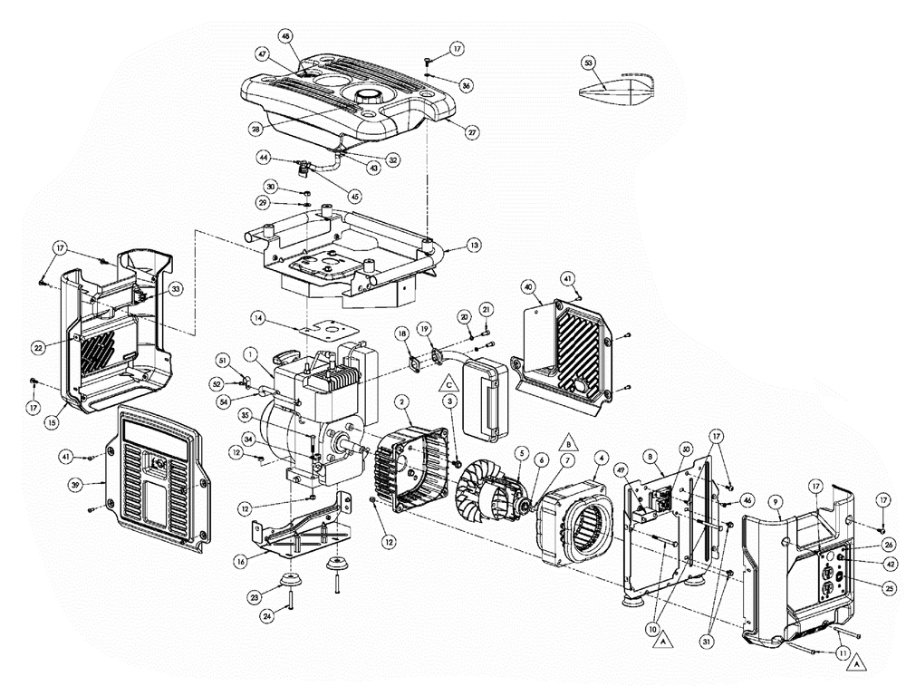 Section_1 Diagram and Parts List for PC0401856  Powermate Generator