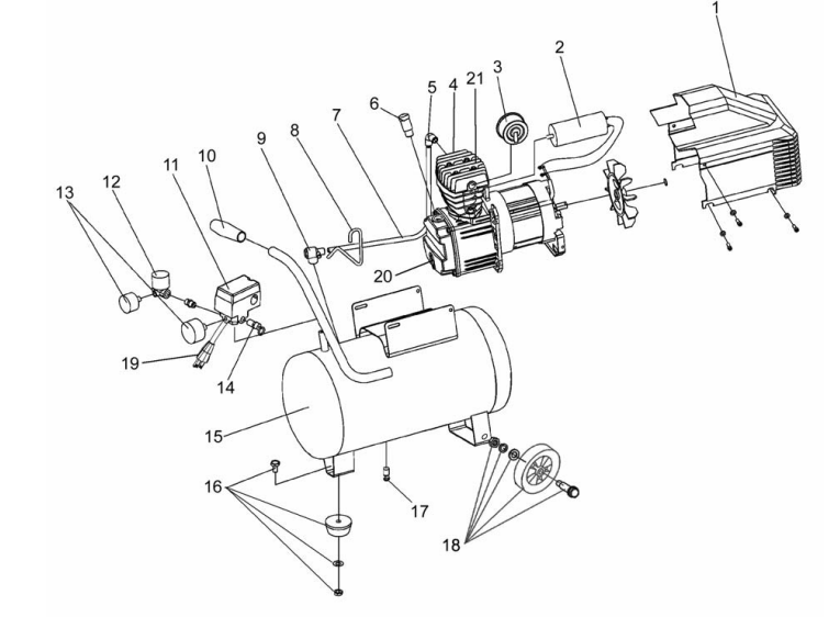 Section_1 Diagram and Parts List for VP0880604  Powermate Compressor