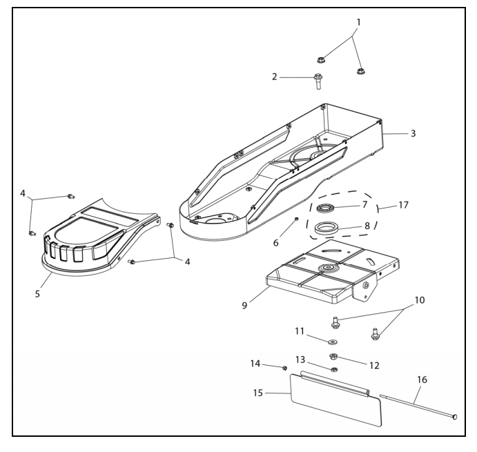 Frame Assembly Diagram and Parts List for PWFTA17322  Powermate Hedge Trimmer