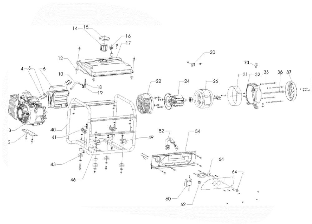 Section_1 Diagram and Parts List for PC0101100  Powermate Generator