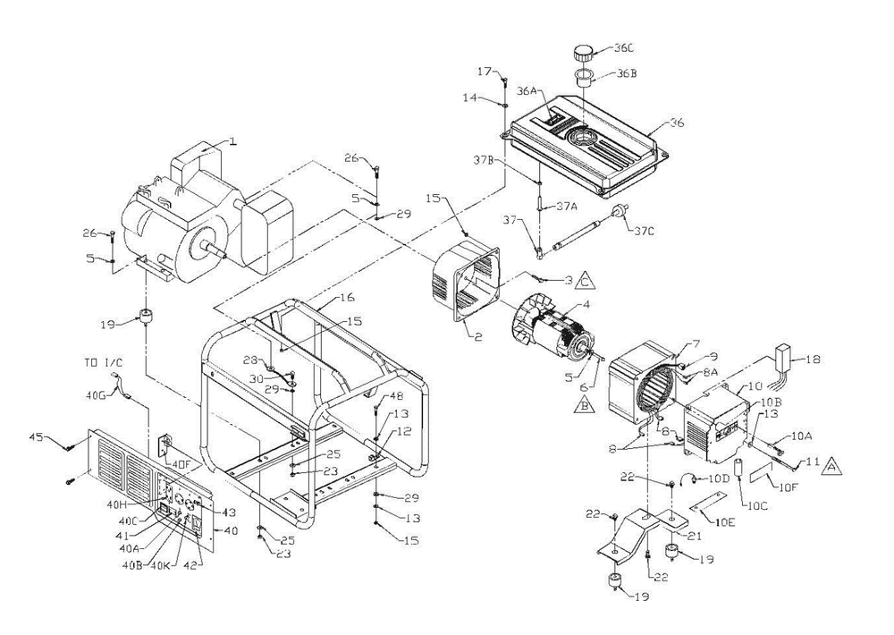 Section_1 Diagram and Parts List for PC049650318  Powermate Generator