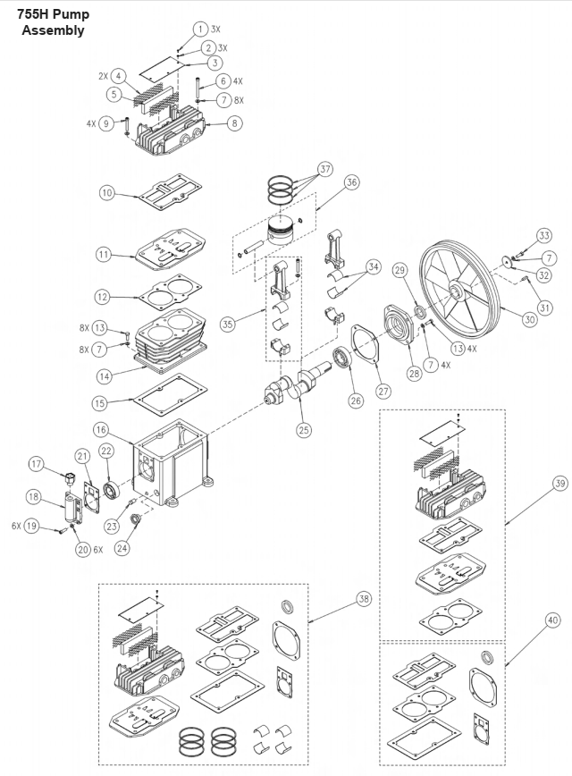 Section_2 Diagram and Parts List for SLA7006056  Powermate Compressor
