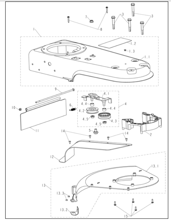 Frame Assembly Diagram and Parts List for P-WFT-16022  Powermate Hedge Trimmer