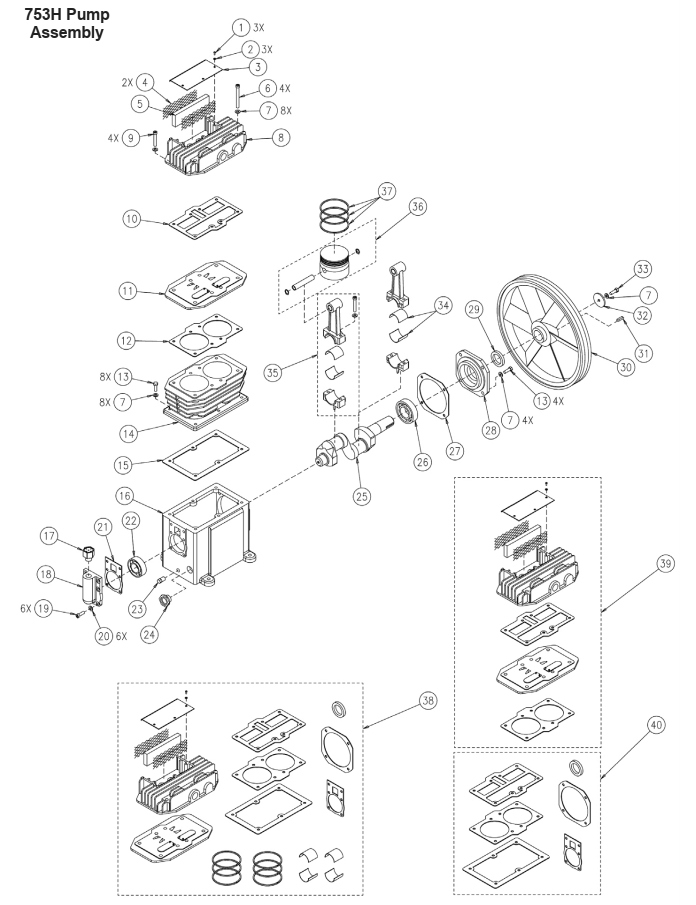 Section_2 Diagram and Parts List for SLA0503054  Powermate Compressor