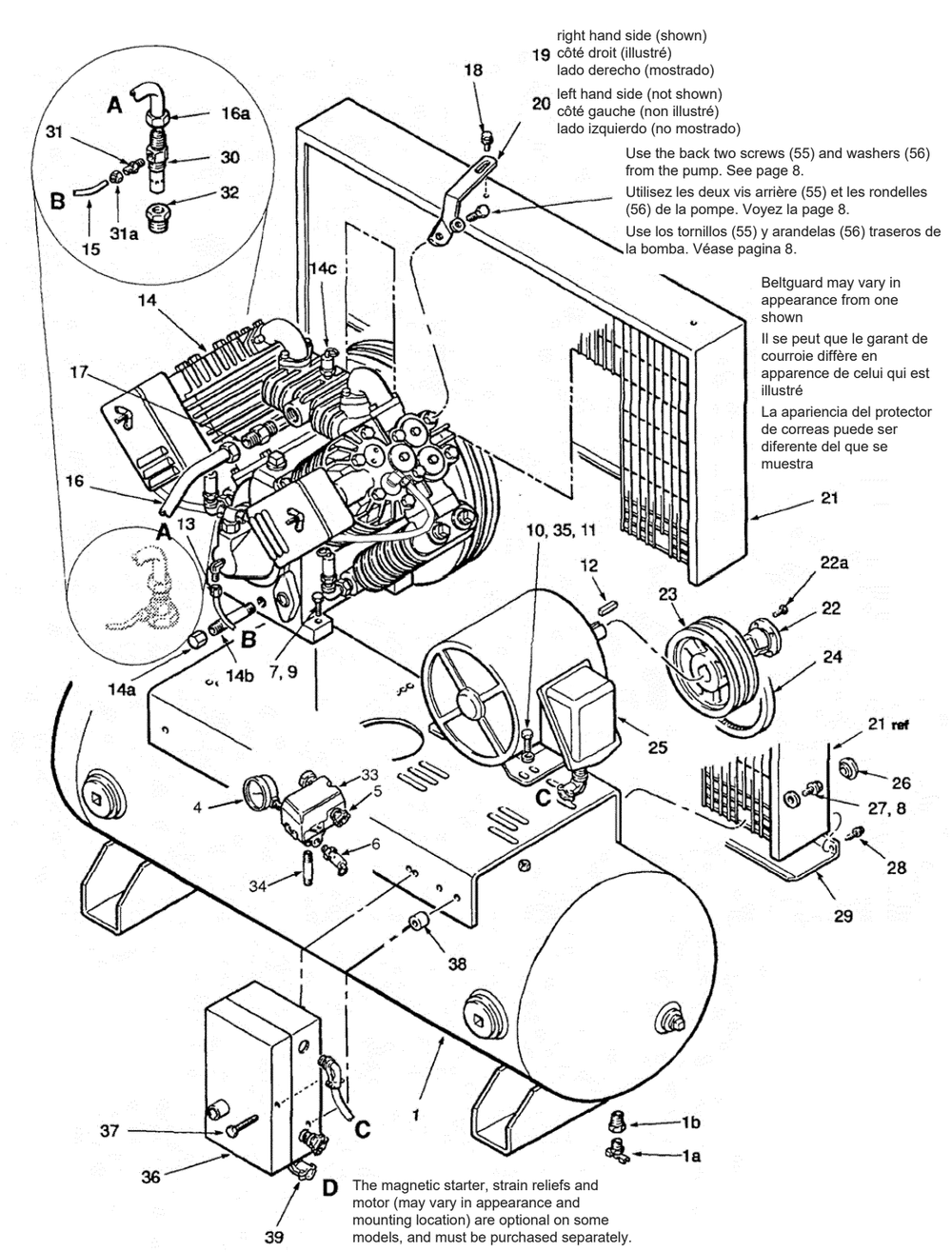 Section_1 Diagram and Parts List for H9919946  Powermate Compressor