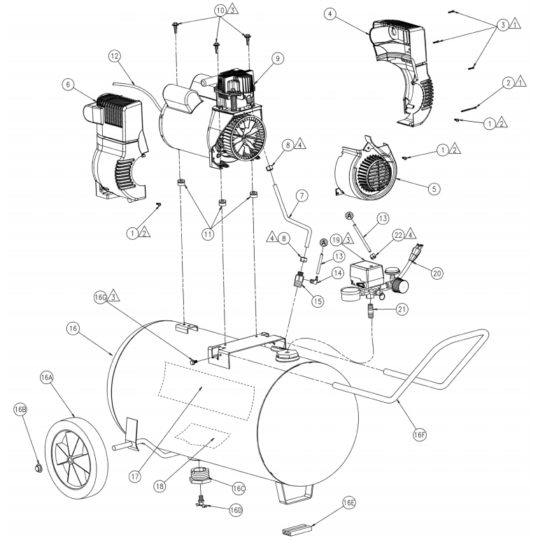 Section_1 Diagram and Parts List for SPA0601512  Powermate Compressor