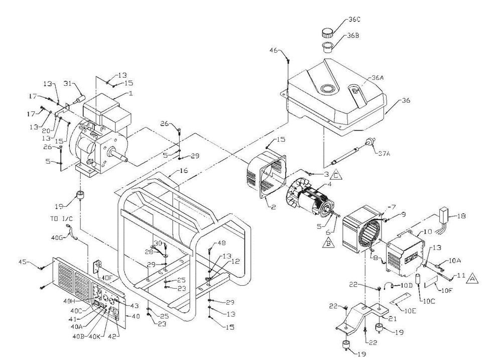 Section_1 Diagram and Parts List for PC049650417  Powermate Generator