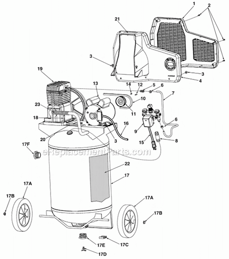Page A Diagram and Parts List for CL0502713  Powermate Compressor
