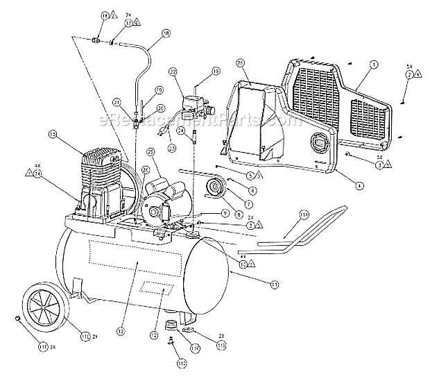 Page A Diagram and Parts List for CP0302013  Powermate Compressor