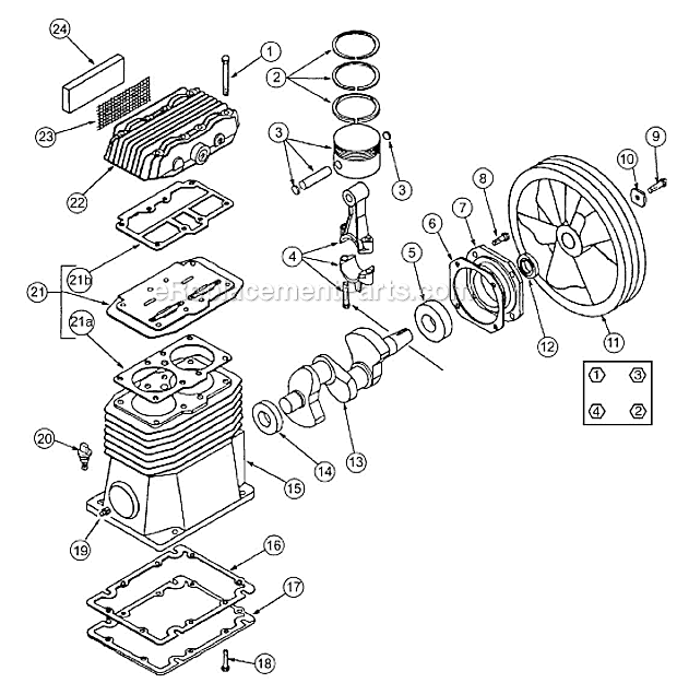 Page B Diagram and Parts List for CP0302013  Powermate Compressor