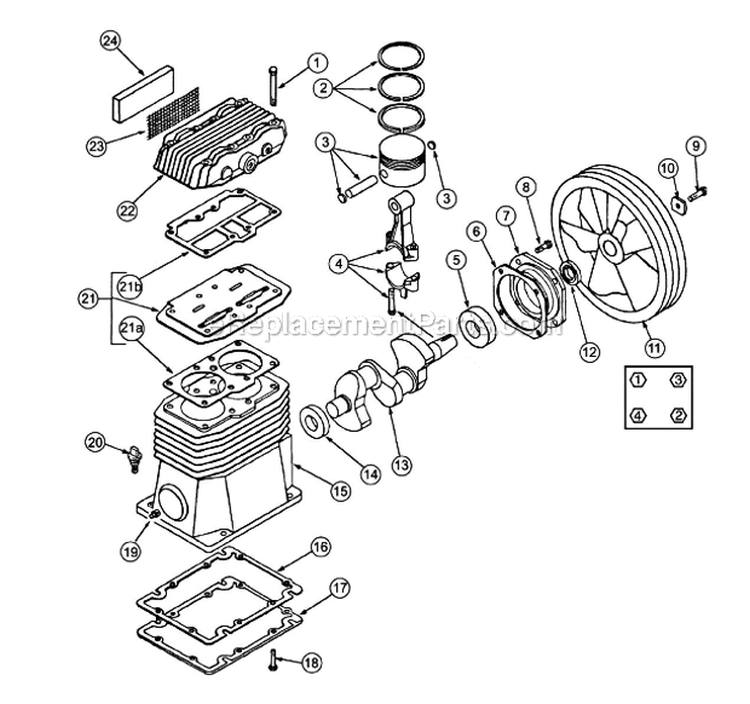 Page B Diagram and Parts List for CP0502013  Powermate Compressor