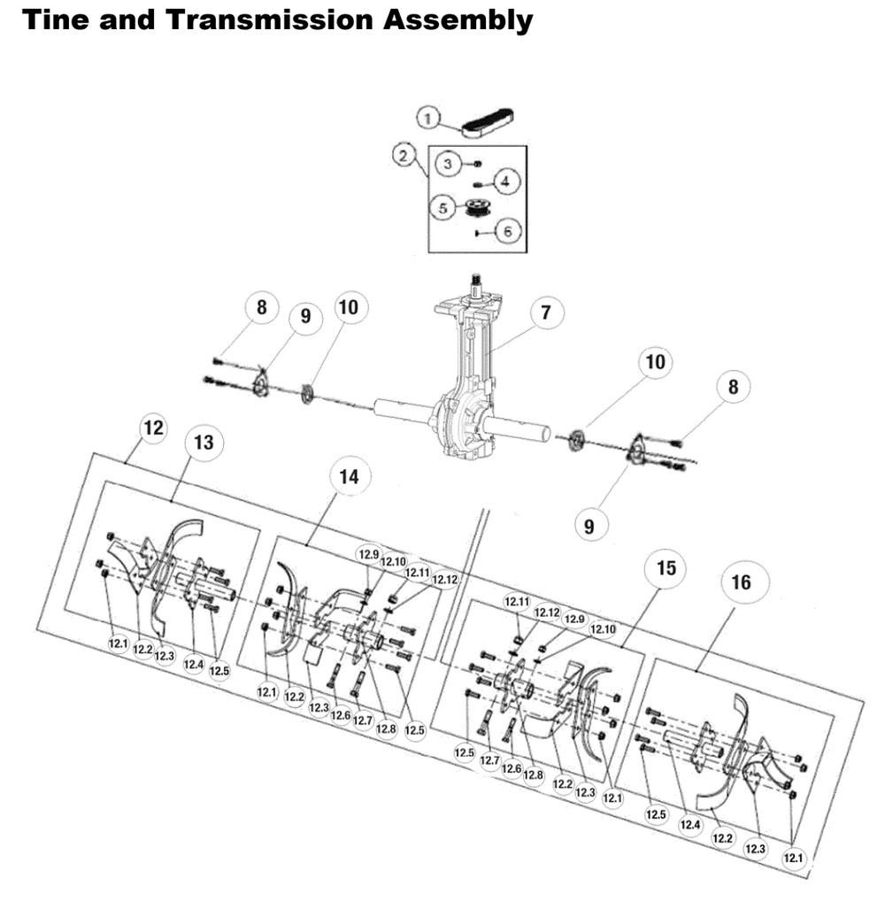 Section_7 Diagram and Parts List for PFTT1401  Powermate Tiller