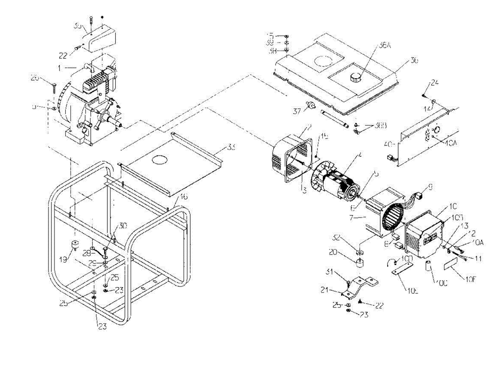 Section_1 Diagram and Parts List for PL054530503  Powermate Generator