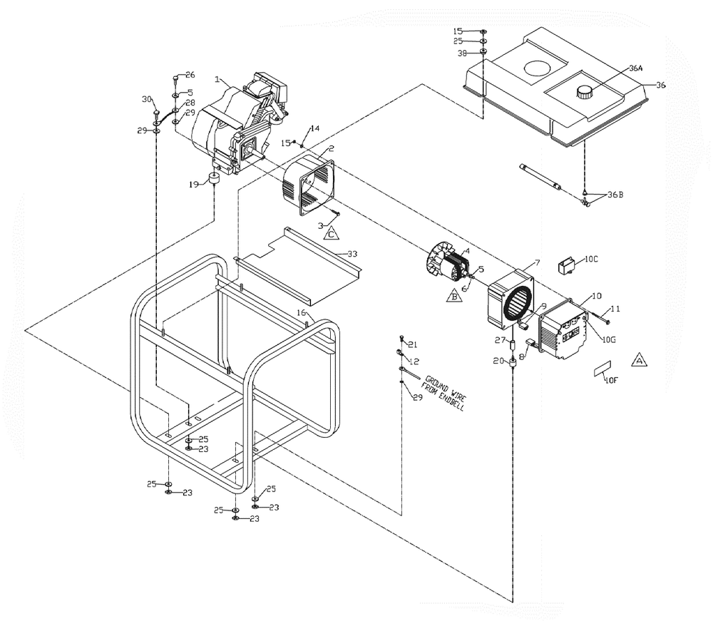 Section_1 Diagram and Parts List for PC0523202  Powermate Generator