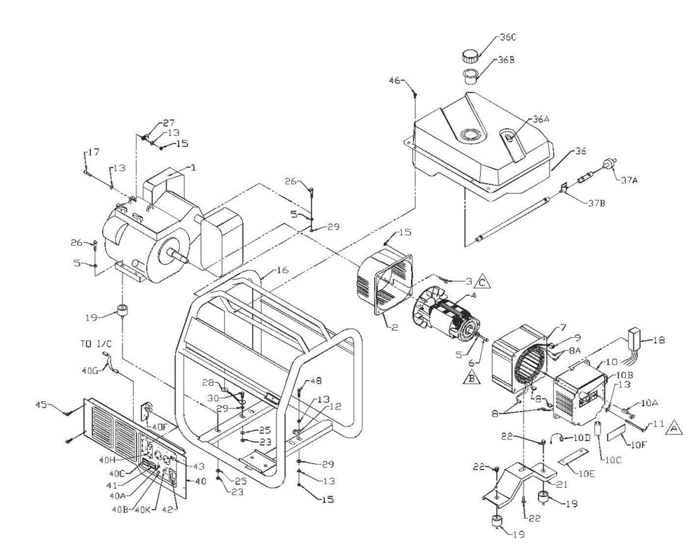 Section_1 Diagram and Parts List for PC049650317  Powermate Generator