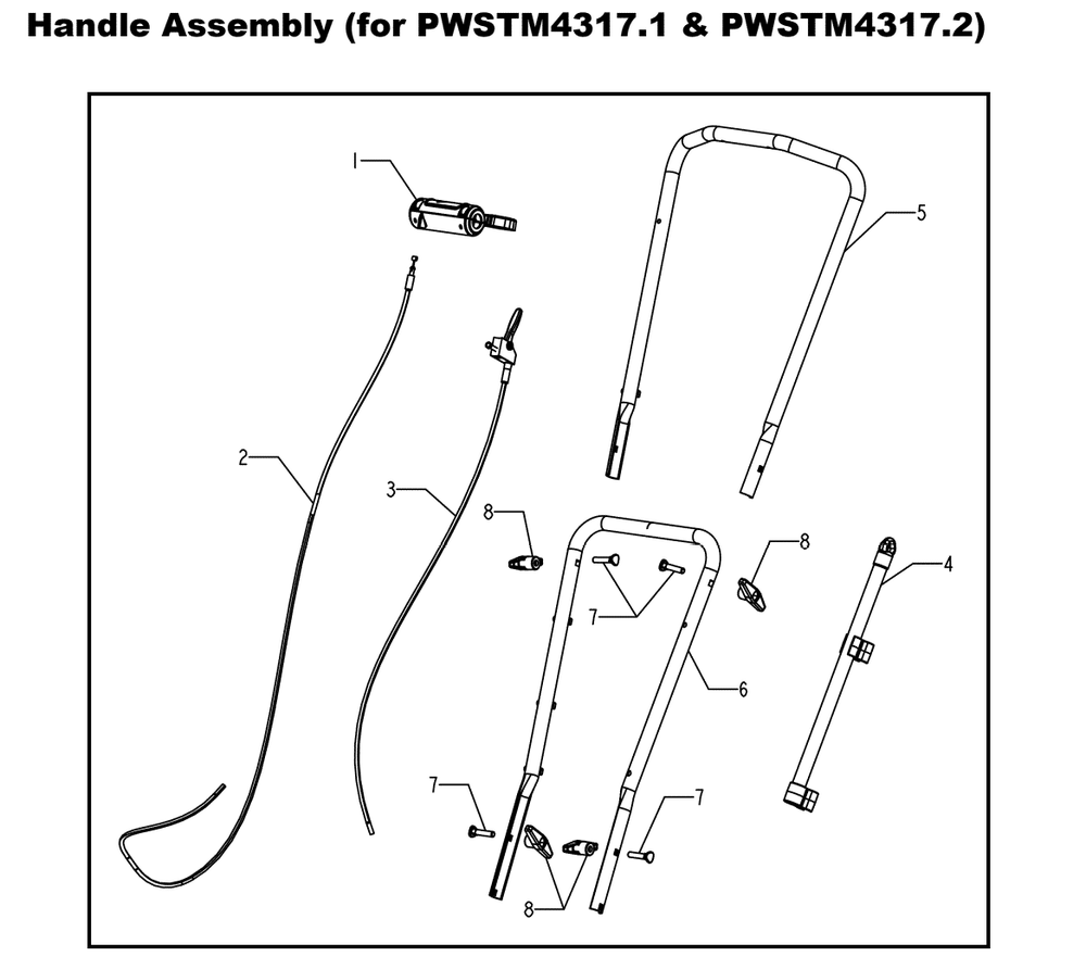 Section_3 Diagram and Parts List for PWSTM43172  Powermate Trimmer