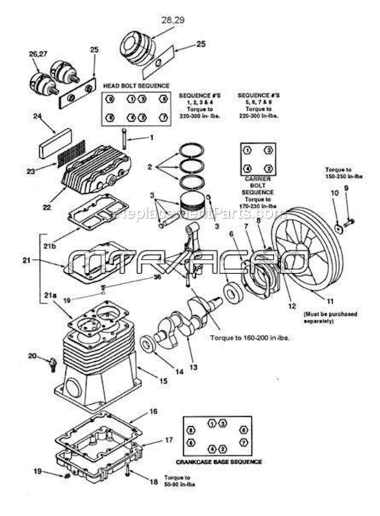 Page A Diagram and Parts List for G650B60V  Powermate Compressor