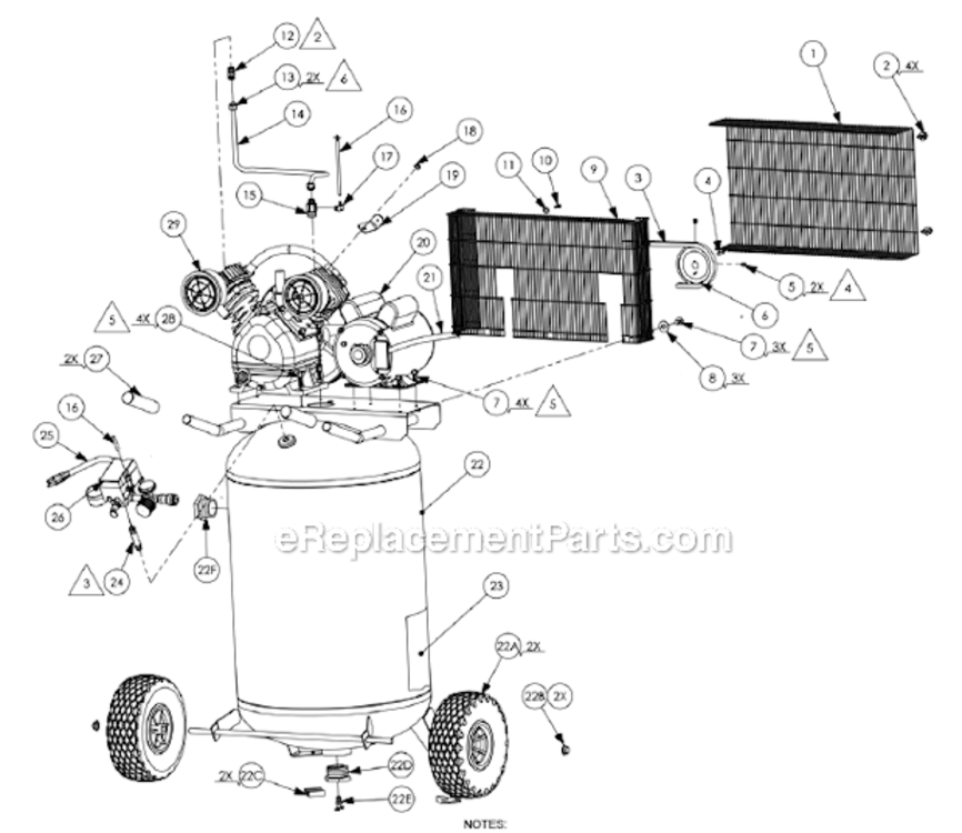 Page A Diagram and Parts List for KLA1683066  Powermate Compressor