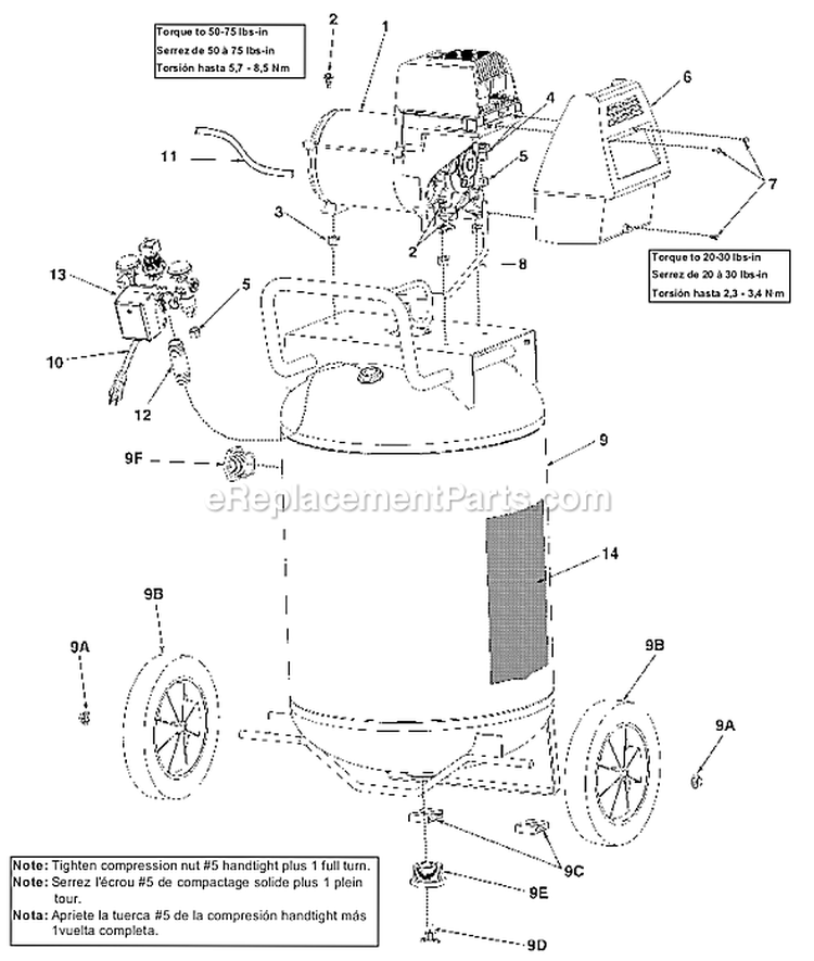 Page A Diagram and Parts List for L0501510  Powermate Compressor