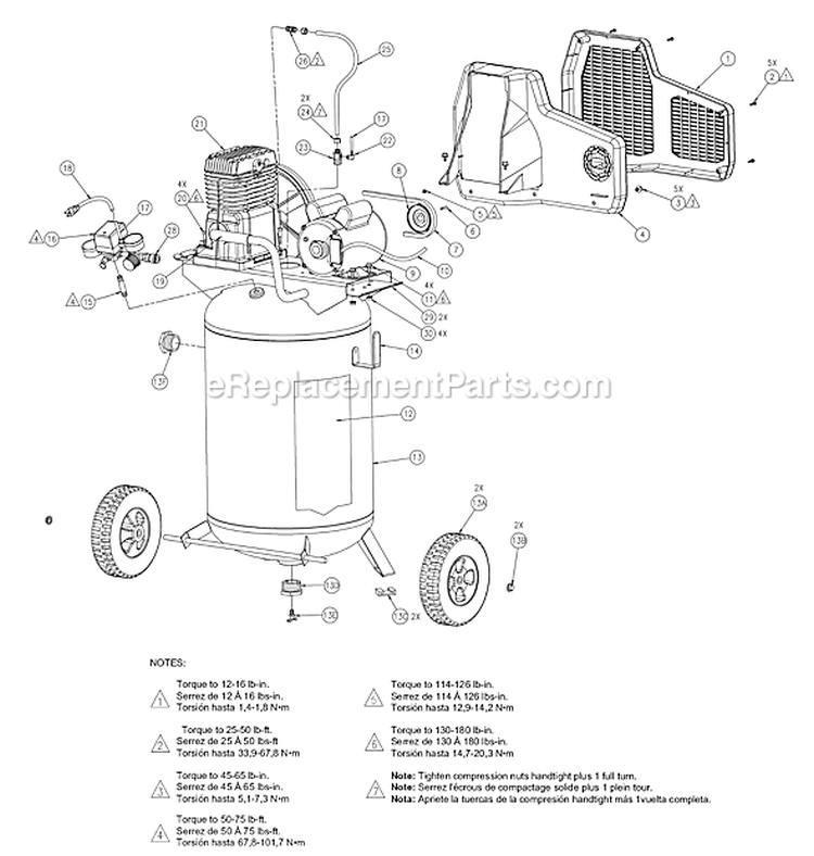 Page A Diagram and Parts List for L0503013  Powermate Compressor