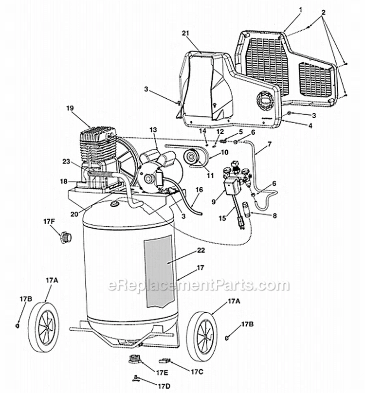 Page A Diagram and Parts List for L0602713  Powermate Compressor