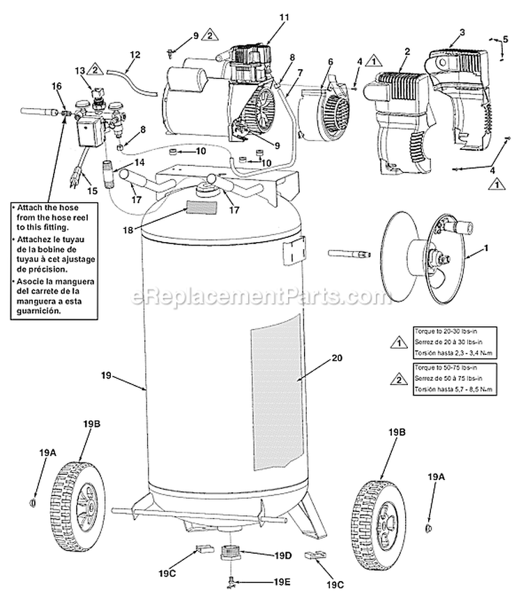 Page A Diagram and Parts List for L060331201  Powermate Compressor