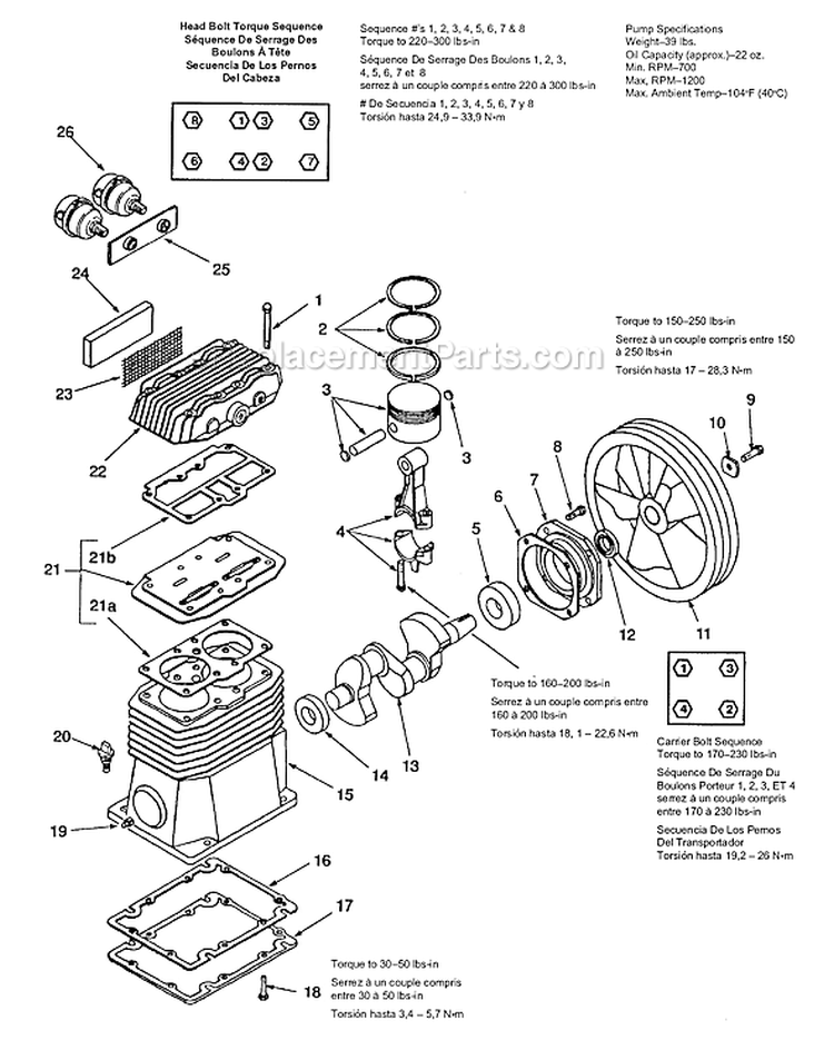 Page B Diagram and Parts List for L7006016  Powermate Compressor