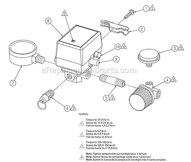 Page C Diagram and Parts List for LA0503054  Powermate Compressor