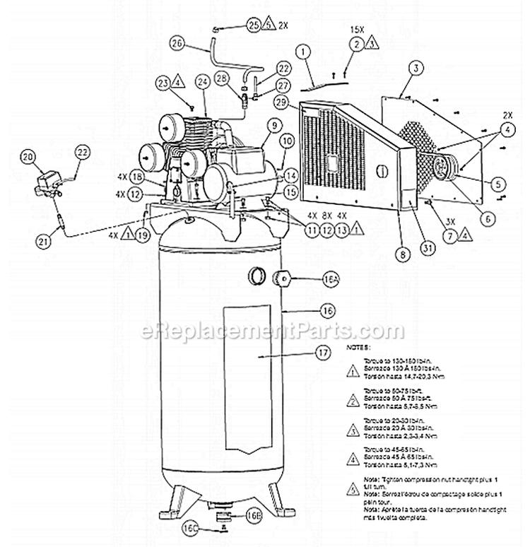 Page A Diagram and Parts List for LA4546065  Powermate Compressor