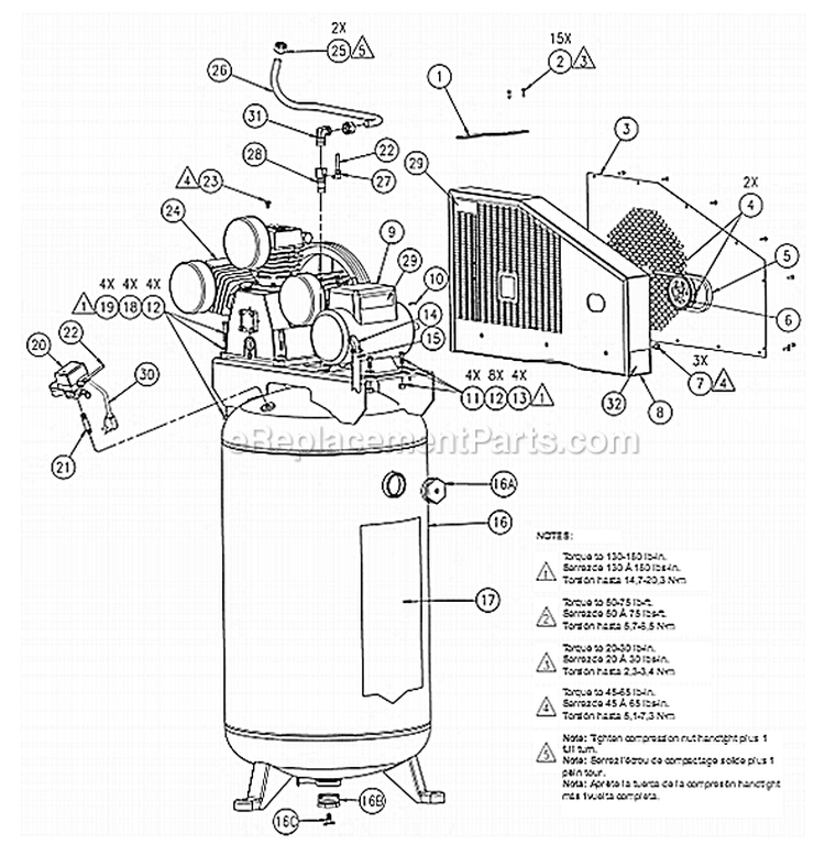 Page A Diagram and Parts List for LA5148080  Powermate Compressor