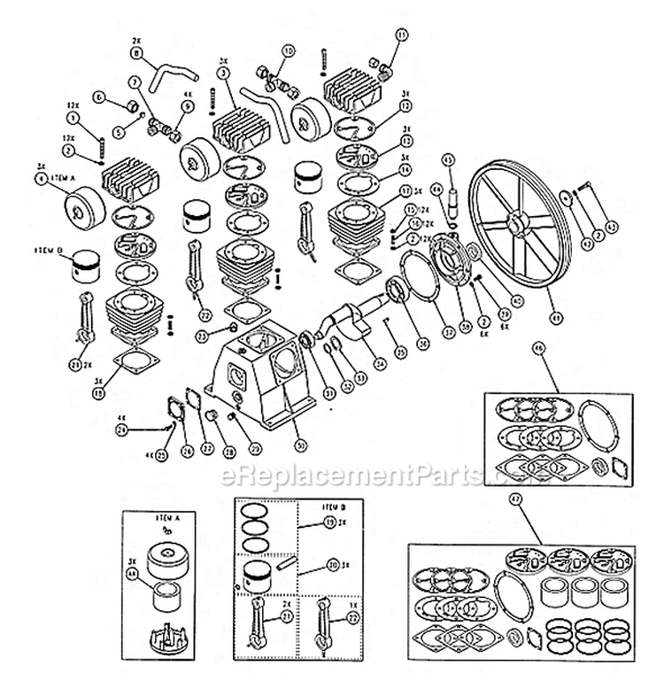 Page B Diagram and Parts List for LA5148080  Powermate Compressor
