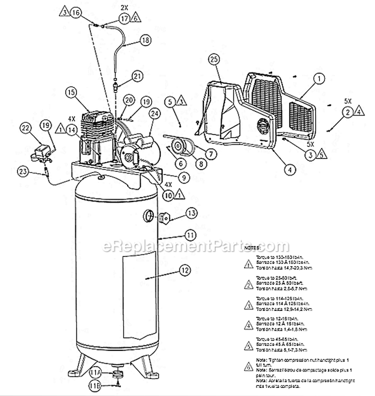 Page A Diagram and Parts List for LA7006056  Powermate Compressor