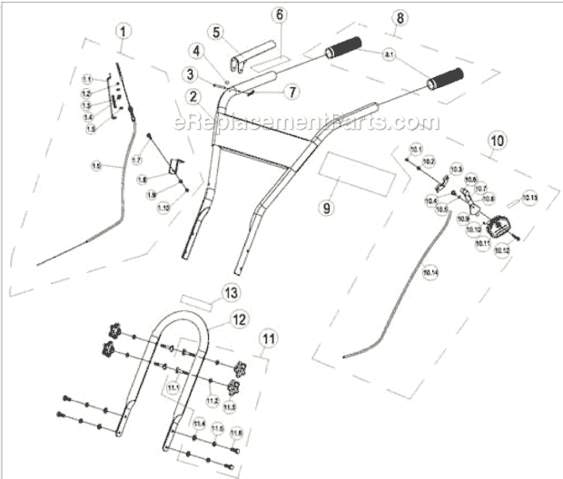 Page B Diagram and Parts List for P-FTT-160MD  Powermate Tiller