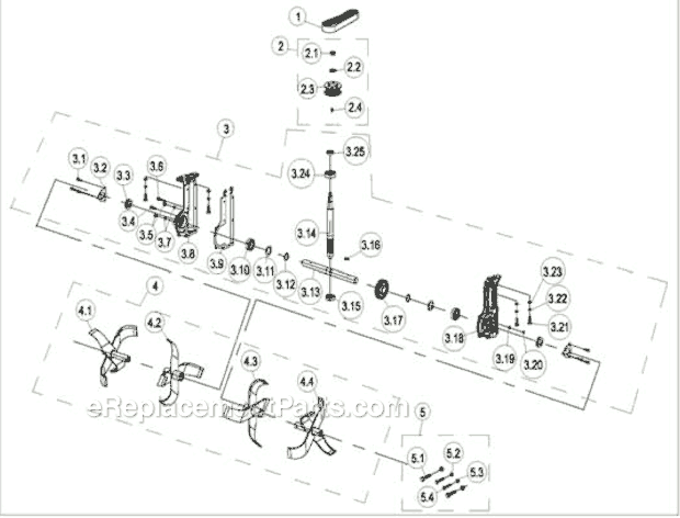 Page F Diagram and Parts List for P-FTT-160MD  Powermate Tiller