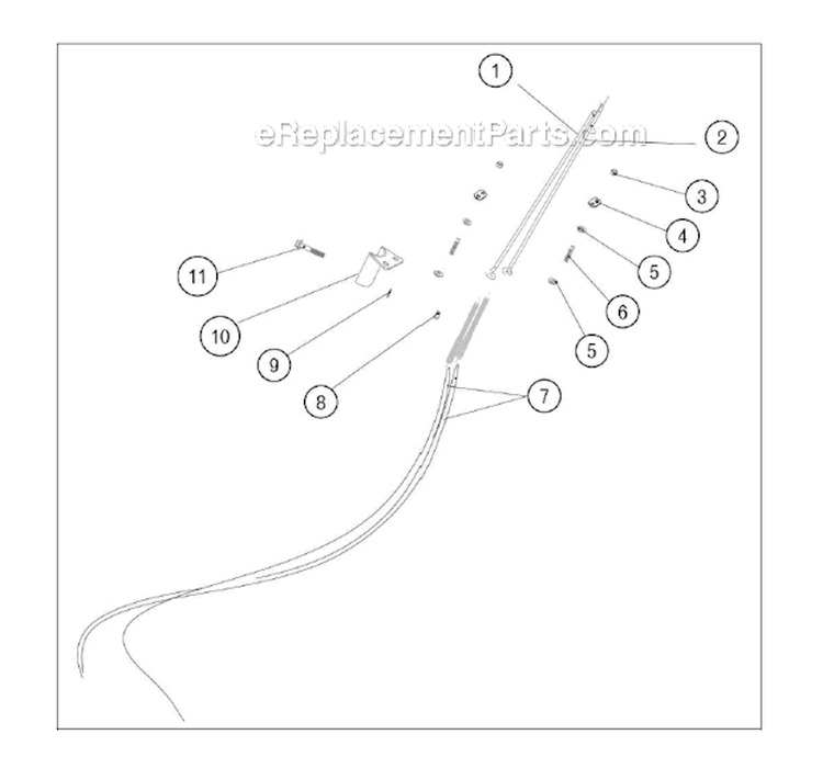 Kit ForwardReverse Cable Assembly Diagram and Parts List for P-RTT-196MD(E)  Powermate Tiller