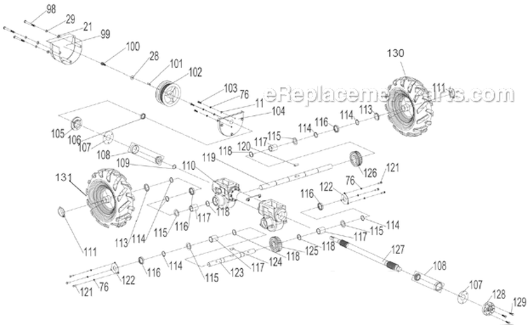 Page N Diagram and Parts List for P-RTT-196MD(E)  Powermate Tiller