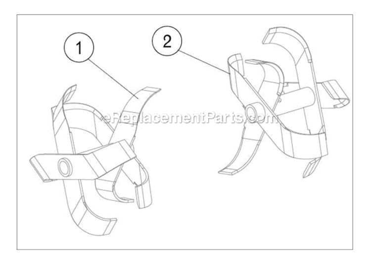 Kit Tine Assembly Diagram and Parts List for P-RTT-196MD(E)  Powermate Tiller