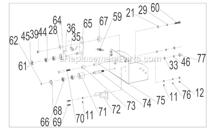 Page M Diagram and Parts List for P-RTT-196MD  Powermate Tiller