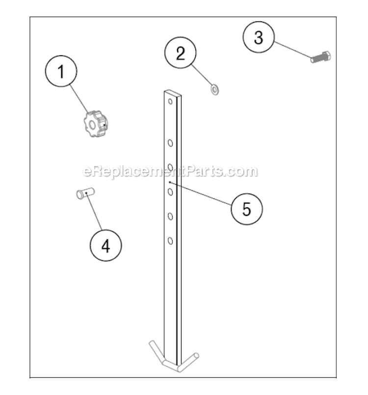 Kit Drag Bar Assembly Diagram and Parts List for P-RTT-196MD  Powermate Tiller