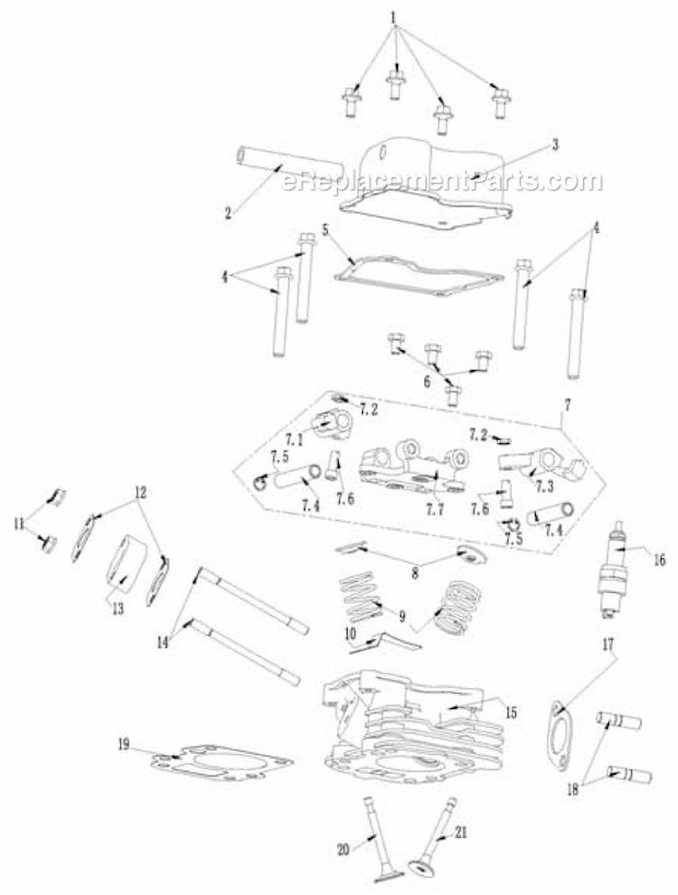 Crankcase Assembly Diagram and Parts List for P-WLE-0799-F2N  Powermate Edger