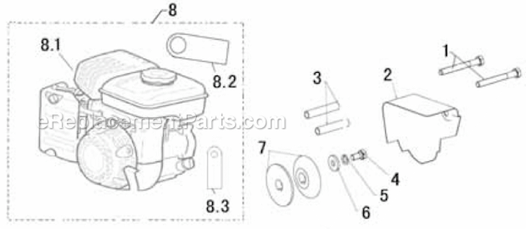 Engine-Top Level Diagram and Parts List for P-WLE-0799-F2N  Powermate Edger
