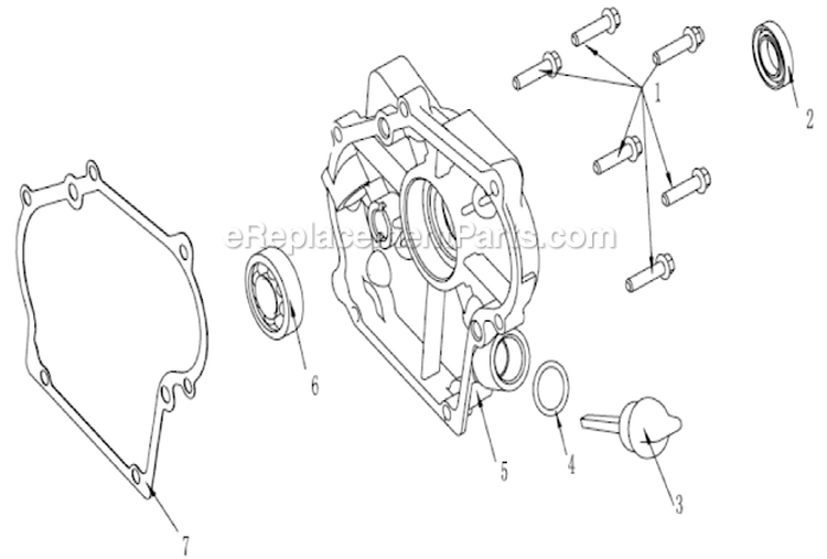 Crankcase Cover Diagram and Parts List for P-WLE-0799-F2N  Powermate Edger