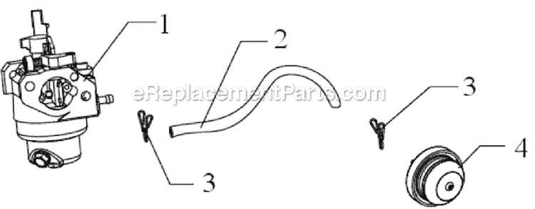 Carburetor Assembly Diagram and Parts List for P-WLE-1639-E  Powermate Edger